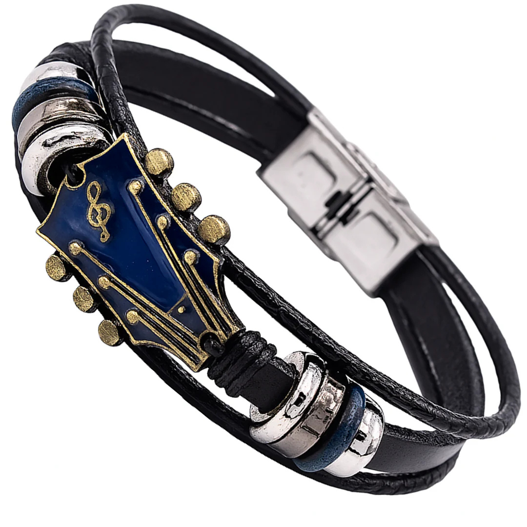 Vintage Leather Guitar Bracelet