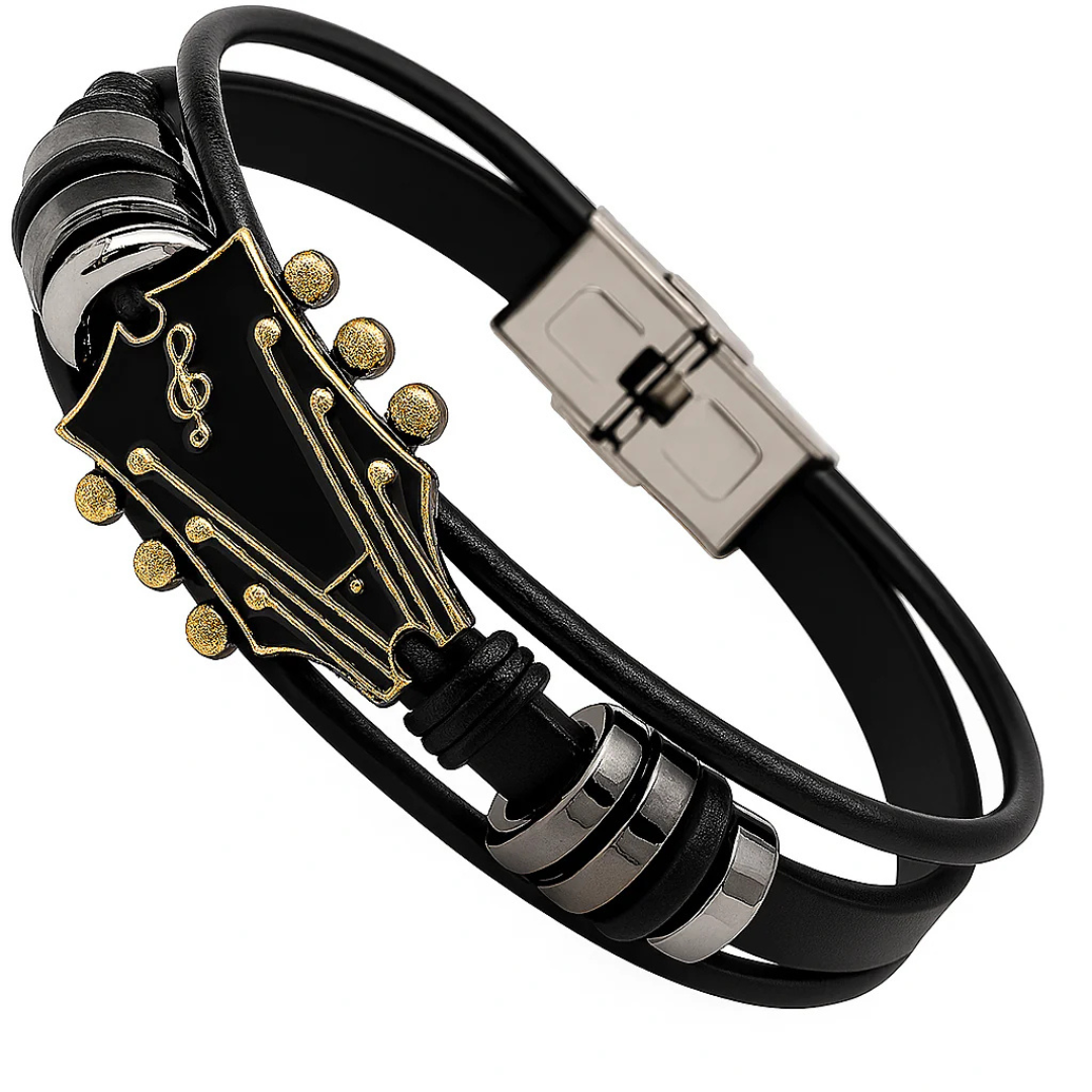 Vintage Leather Guitar Bracelet